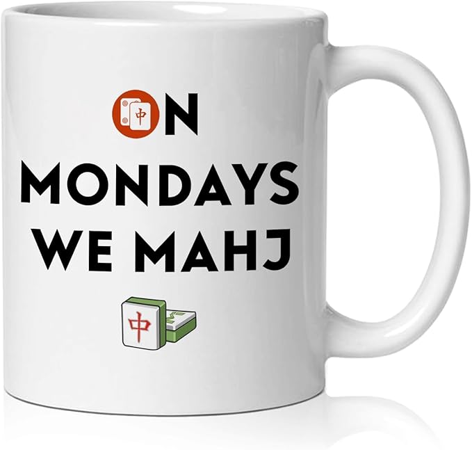 Mah Jong Gifts Mug, Mahjong Gifts for Women Coffee Cup Ceramic, Gift for Mah Jong Players Lovers, Mahjong Tiles Accessories Ceramic Coffee Tea Mug 11 oz