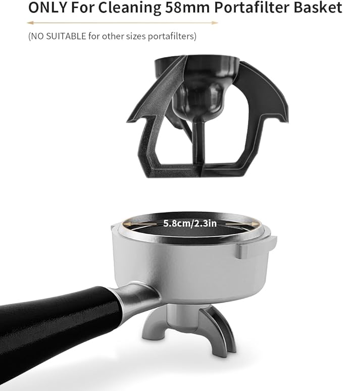 Coffee Cleaning Brush Tools Replacement Pack of 3pcs Espresso Machine 58mm Portafilter Basket Cleaning Brush Tool Compatible for RODJET BAR/QuinSpin/CAFEMASY Automatic Portafilter Cleaner Machine