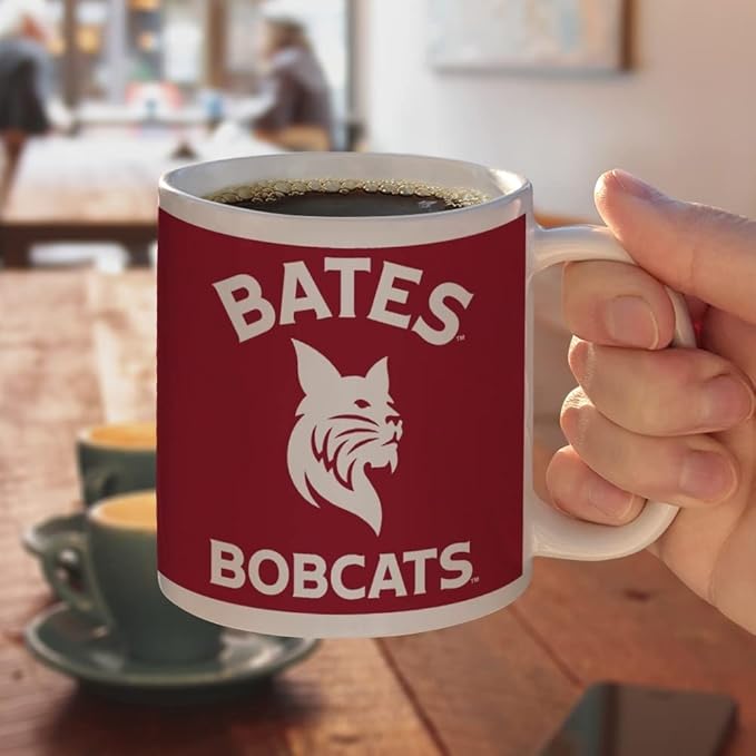 Bates College Bobcats Logo Ceramic Coffee Mug, Novelty Gift Mugs for Coffee, Tea and Hot Drinks, 11oz, White