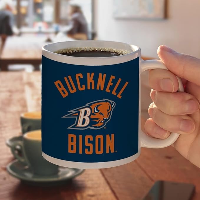Bucknell Bison Ceramic Coffee Mug, Novelty Gift Mugs for Coffee, Tea and Hot Drinks, 11oz, White