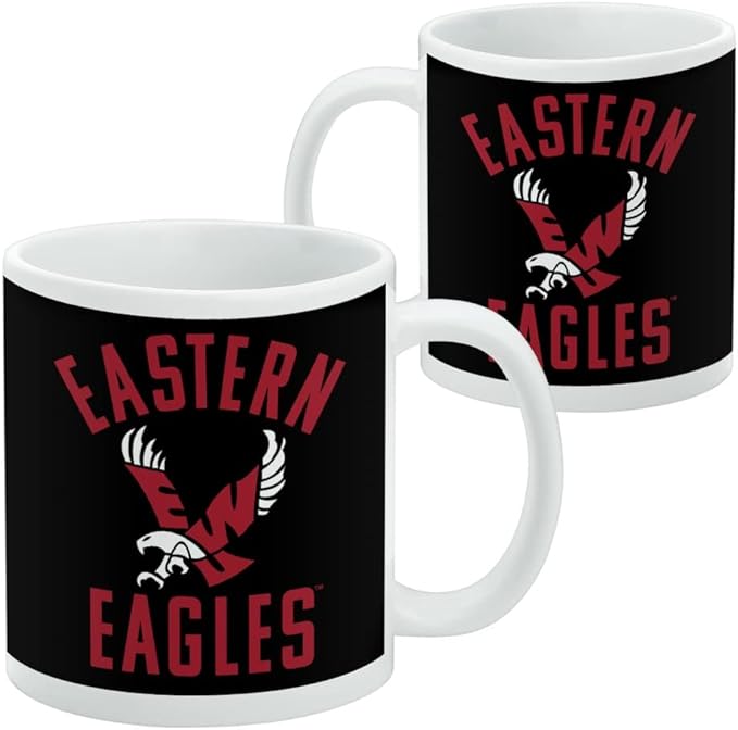 Eastern Washington University Eagles Ceramic Coffee Mug, Novelty Gift Mugs for Coffee, Tea and Hot Drinks, 11oz, White