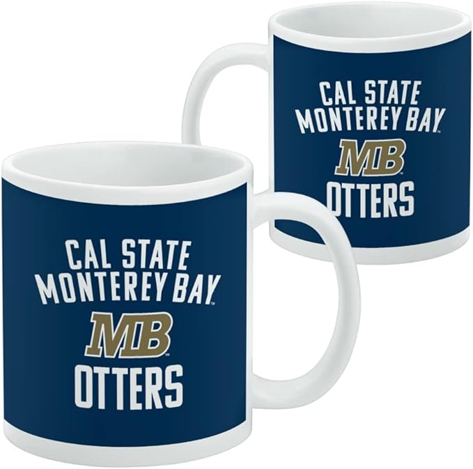 California State University Monterey Bay Otters Logo Ceramic Coffee Mug, Novelty Gift Mugs for Coffee, Tea and Hot Drinks, 11oz, White