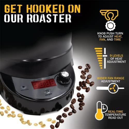 Fresh Roast Coffee Roaster Bundle SR540, Glass Extension Tube, Pour Over DIgital Scale, (2lbs) Sample Pack of Green Beans, (2-Pack) Sample Trays, Chaff Brush