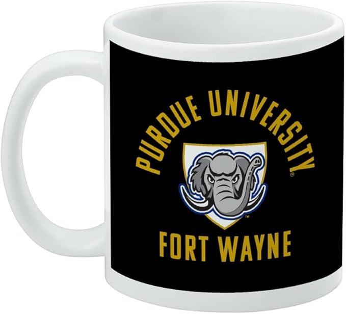 Purdue University - Fort Wayne Mastodons Logo Ceramic Coffee Mug, Novelty Gift Mugs for Coffee, Tea and Hot Drinks, 11oz, White