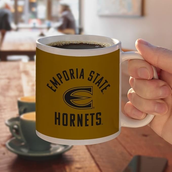 Emporia State University Hornets Ceramic Coffee Mug, Novelty Gift Mugs for Coffee, Tea and Hot Drinks, 11oz, White