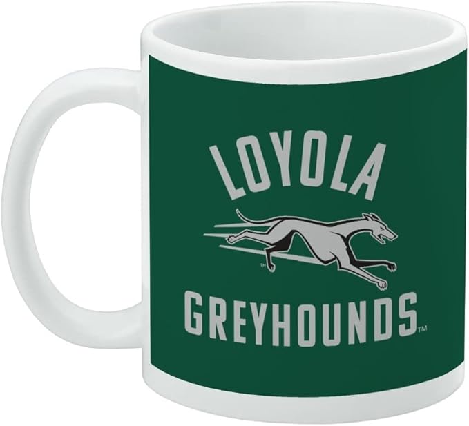 Loyola University Maryland Greyhounds Logo Ceramic Coffee Mug, Novelty Gift Mugs for Coffee, Tea and Hot Drinks, 11oz, White