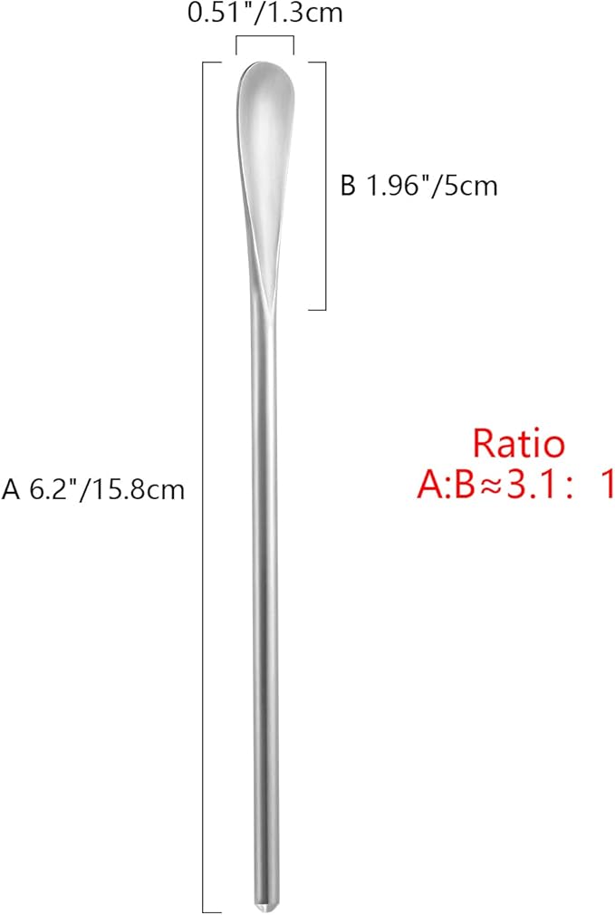 12-Pack 6.2" / 15.8cm Stainless Steel Long Handle Stirring & Mixing Spoon – Reusable Bar Tool for Coffee, Tea, Iced Drinks & Cocktails