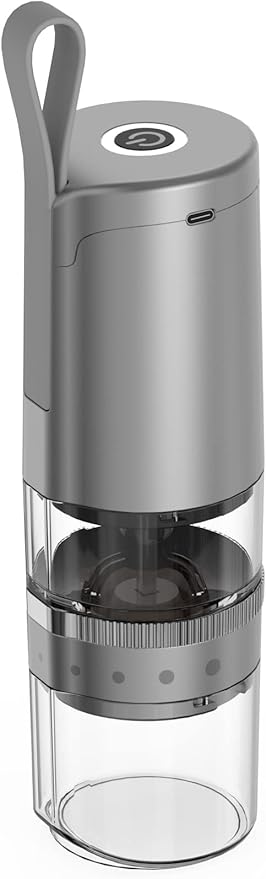 Coffee Grinder, Electric Portable Coffee bean Grinder, Adjustable Burr Mill with 5 Precise Grind Setting for Drip Espresso PourOver and More (Grey)