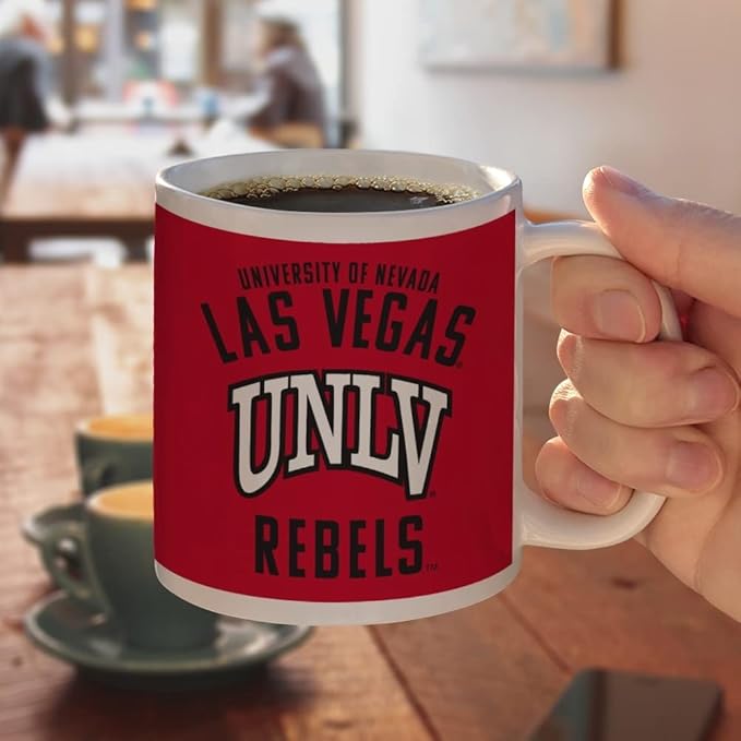 University of Nevada, Las Vegas Rebels Logo Ceramic Coffee Mug, Novelty Gift Mugs for Coffee, Tea and Hot Drinks, 11oz, White