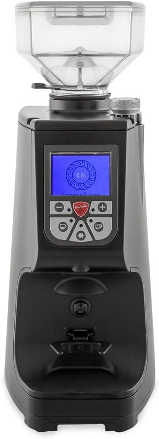 Eureka Atom Commercial Espresso Grinder | 60mm Flat Burrs | Sound Insulation | Programmable Timer Based Dosing | Digital | (Matte Black)