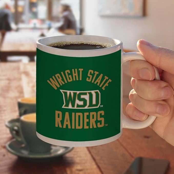 Wright State Raiders Ceramic Coffee Mug, Novelty Gift Mugs for Coffee, Tea and Hot Drinks, 11oz, White