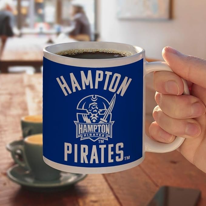 Hampton University Pirates Ceramic Coffee Mug, Novelty Gift Mugs for Coffee, Tea and Hot Drinks, 11oz, White