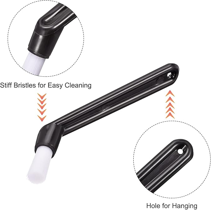 MECCANIXITY Coffee Machine Brush, 5.39" Length Nylon Head Black for Cleaning Espresso Machines, Grinders Pack of 4