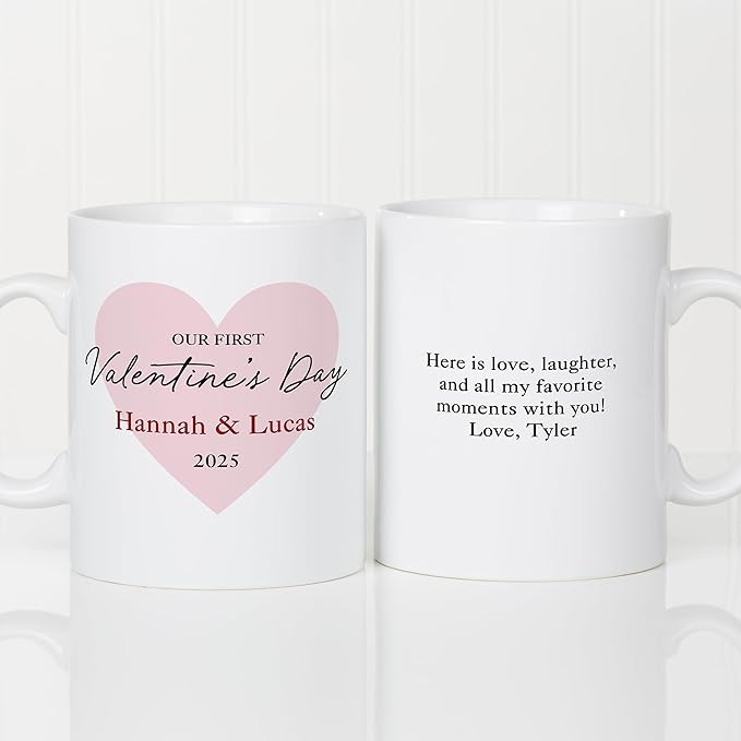 Personalization Universe Our First Valentine's Day Personalized 30 oz. Oversized Coffee Mug