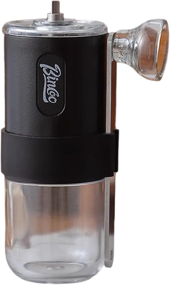 Manual Coffee Grinder, Portable Adjustable Bean Mill Small Hand-Cranked Coffee Grinding Tool for Home Travel (Black)
