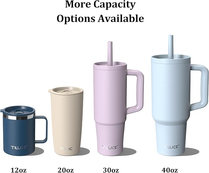 TILUCK 20 oz Tumbler with Lid, Vacuum Insulated Stainless Steel Coffee Mug, Double-Walled Travel Tumbler for Hot and Cold Drinks(FishScales, 20oz)