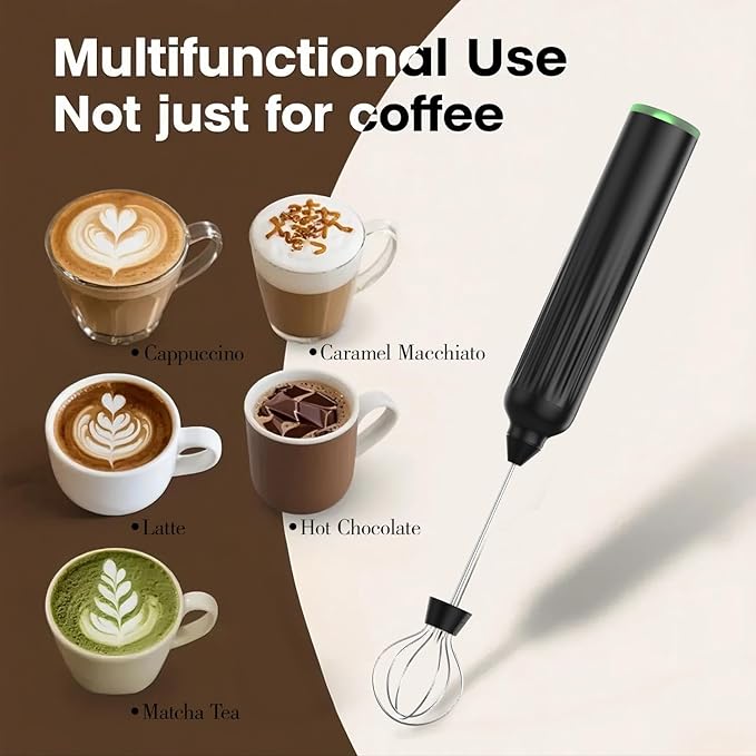 Mulli Milk Frother for Coffee with Rechargeable and Stand Set,Handheld Frother Electric Whisk, Milk Foamer, Mini Mixer and Coffee Blender Frother for Frappe, Latte, Matcha