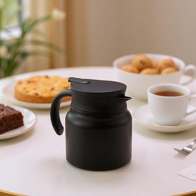 4 Pcs Thermal Coffee Carafe for Keeping Hot/Cold 27 oz Stainless Steel Small Coffee Creamer Container Double Wall Vacuum Insulated Tea Pot Beverage Dispenser for Milk Hot Chocolates