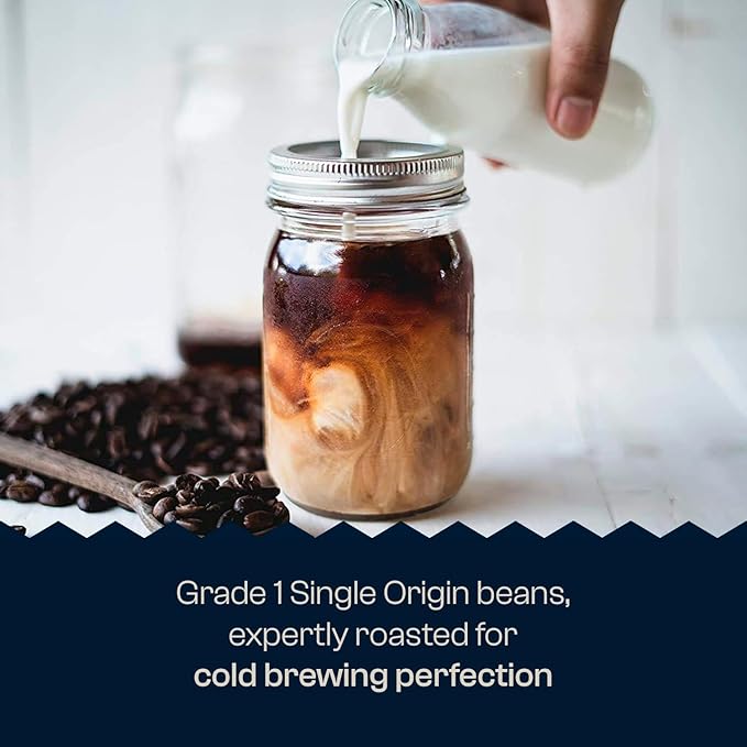 Guatemala Organic Cold Brew Coffee, Single Origin & Gourmet Beans, Tasting Notes of Milk Chocolate, Creamy Caramel & A Hint of Orange, Medium Roast Whole Bean, 5 lb Coffee Bag