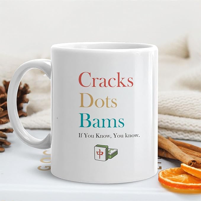 Mahjong Lover Gifts Mug, Mah Jong Accessories Coffee Cup Ceramic, Gift for Mah Jong Players Lovers, Mahjong Tiles Ceramic Coffee Tea Mug 11 oz