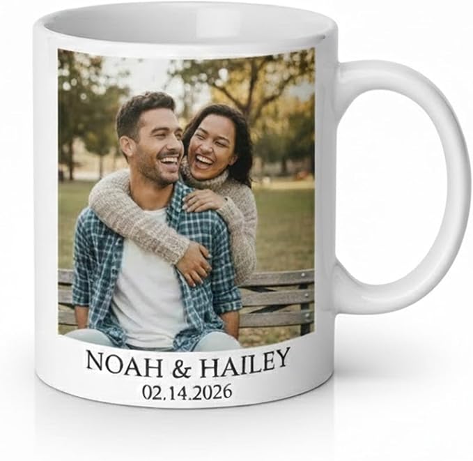 Personalized Newleywed Mug, Custom Anniversary Couple Decor, Customize Mug Couple Photo Gift, Mr & Mrs Coffee Cup, Engagement Wedding Drinking Cup