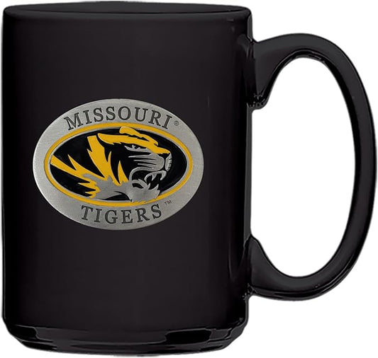 Heritage Pewter Missouri 15 Ounce Coffee Mug | Mug for Coffee, Beverages | Intricately Crafted Metal Pewter Alma Mater Inlay