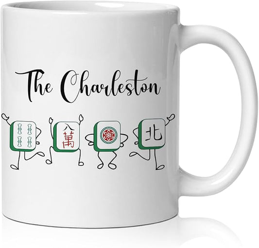 Chinese Mahjong mug, Mah Jong Lover Gifts for Mah Jong Players Coffee Cup for women,Mahjong Accessories Ceramic Coffee Tea Mug 11 oz