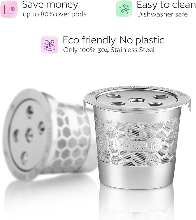 2 Stainless Steel Reusable K Cups for Keurig K Supreme, K Supreme Plus, K Slim, K-Brew Chill, K-Duo Hot & Iced with MultiStream Technology - 2 Refillable Kcups Coffee Filters for Keurig Coffee Makers