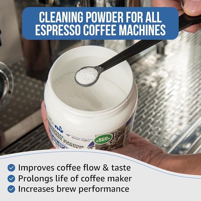 Caffenu Coffee Machine Cleaner Powder 450G - Espresso Machine Cleaner for Group Head - Commercial Machine Cleaning Formula - Complete Your Barista Accessories Collection