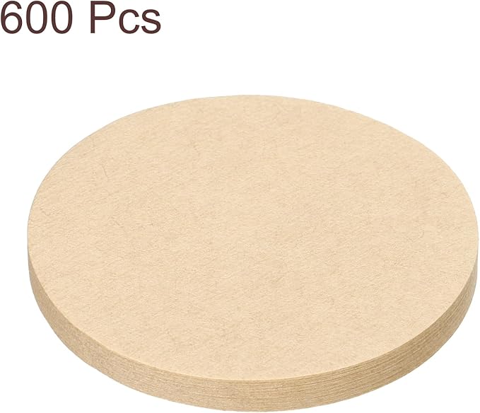 uxcell 600Pcs Coffee Filters, 58mm Disposable Round Paper Filter Natural for Home Office Use Pour Over and Drip Coffee Maker