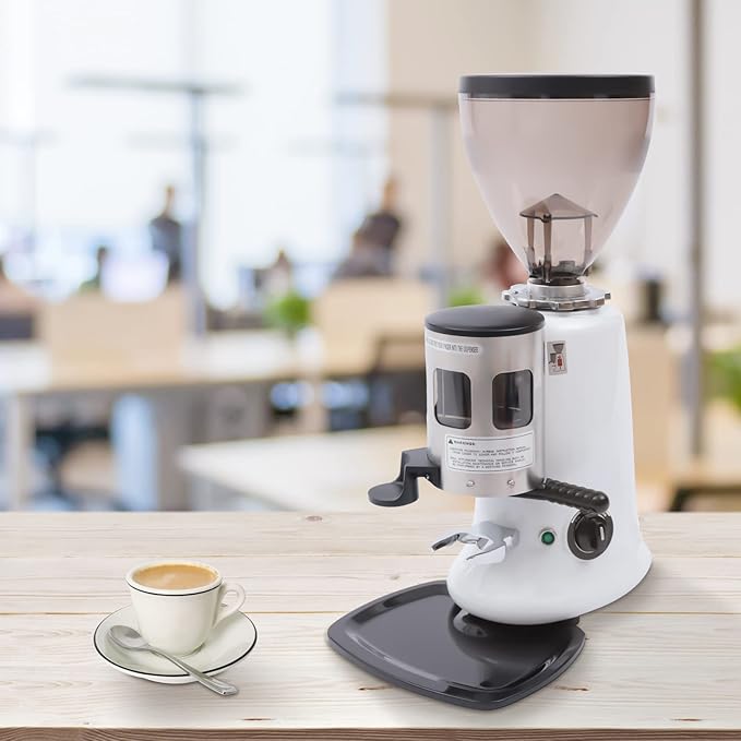 Commercial Coffee Grinder, Semi-auto Electric Burr Mill Coffee Grinder Espresso Coffee Makers Machine Coffee Bean Grinding Tool with Grinding+Hopper 110V 350W