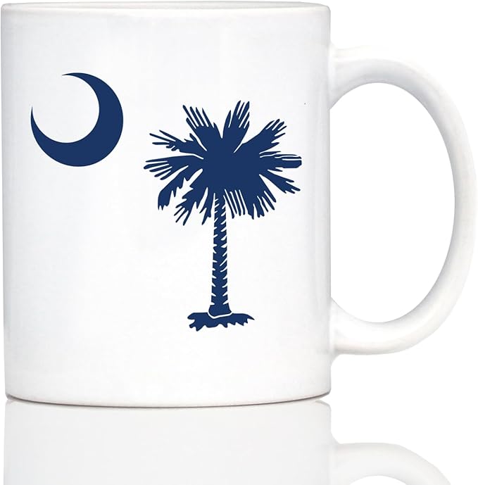 Bevvee South Carolina Flag Coffee Mug - State Themed Drinking Decor and Gifts for South Carolinians - 11oz White Ceramic Mug