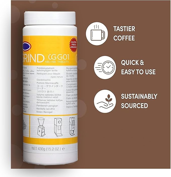 Professional Coffee Grinder Cleaning Tablets - Coffee Grinder Cleaner for Home - Food Safe Gluten Free, Keep the Coffee Grinder Clean for a Long Time