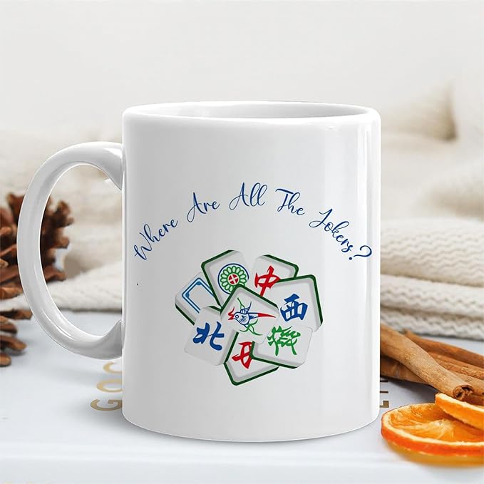 Chinese Mah Jong Tiles mug, Mahjong Player Gifts for women, Gifts for Mahjong Lovers Coffee Tea Mug 11 oz