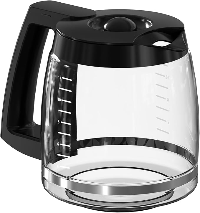 12 Cup Coffee Maker Carafe Replacement Compatible with Cuisinart Coffee Maker DCC-1100BK, DCC-1200, DCC-2650, CHW-12, CHW-12P1, DGB-400, DGB-550BK, DGB-550BK1, DGB-625BC, DGB-700BC, SS-12 and SS-15