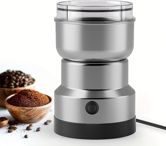 Electric Coffee and Spice Grinder featuring Quad-Blade System & Extra-Long Cable, with Clear Lid for Monitoring Grind of Beans and Herbs