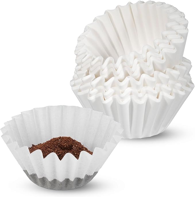 Basket Coffee Filters 8-12 Cup, 200 Count Flat Bottom Paper Filters for Drip Coffee Makers, Compatible with Mr. Coffee, BLACK+DECKER, Cuisinart, White