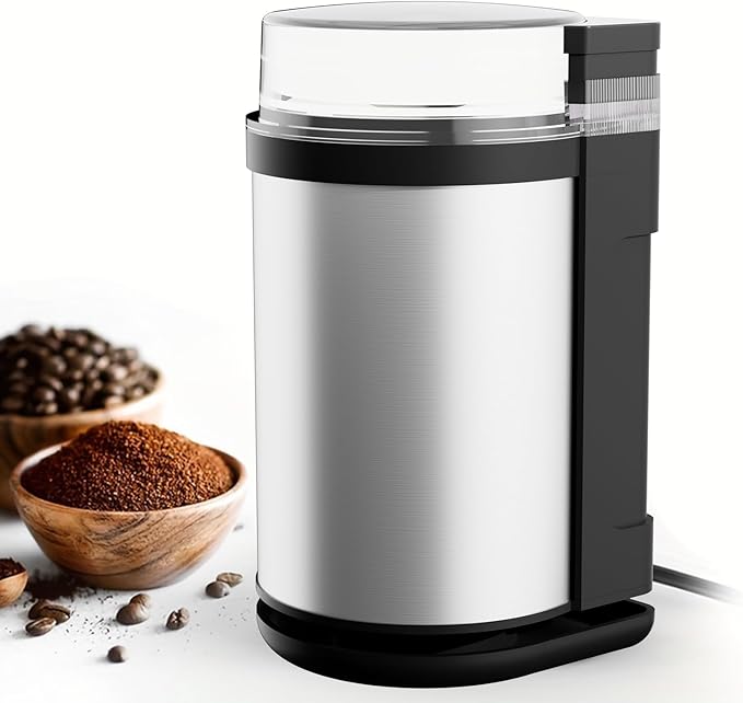 Professional Coffee Bean Grinder and Nut Grinder featuring Double Stainless Blades & Motor Protection Design, Perfect for Enthusiasts Grinding Espresso and Ingredients