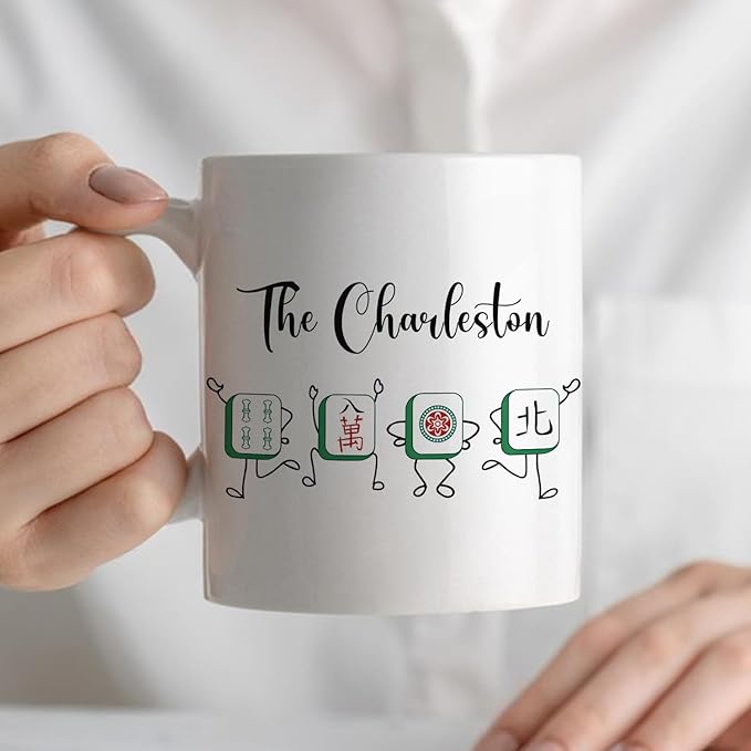 Chinese Mahjong mug, Mah Jong Lover Gifts for Mah Jong Players Coffee Cup for women,Mahjong Accessories Ceramic Coffee Tea Mug 11 oz