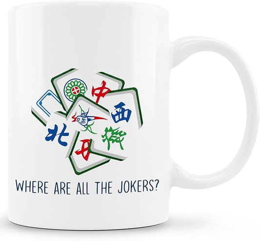Mahjong Accessories Mug, Mahjong Gifts for Women Coffee Cup Ceramic, Gifts for Mah Jong Players Lovers, Mahjong Themed Gift Ceramic Coffee Tea Mug 11 oz