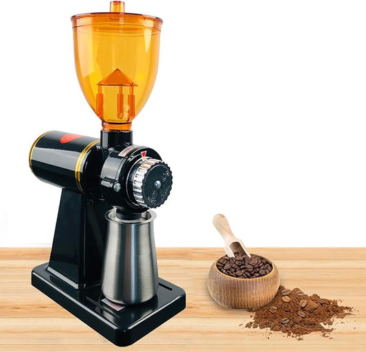 Commercial Coffee Grinder for Home Office, Electric Automatic Burr Mill Coffee Grinder Espresso with 8 Precise Grind Settings,250G Capacity Coffee Bean Grinding Tool with Grinding+Hopper
