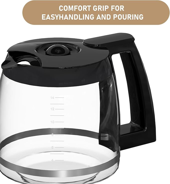 14-Cups Coffee Carafe Replacement Pot Compatible with Cuisinart Coffee Machine DCC-2200RC, DCC-2200, DCC-3200, DCC-3200P1, DCC-3200FR, DCC-3200CPAMZ, DCC-2600, DCC-2800,DCC-1800FR, CBC-7400 CBC-7000PC