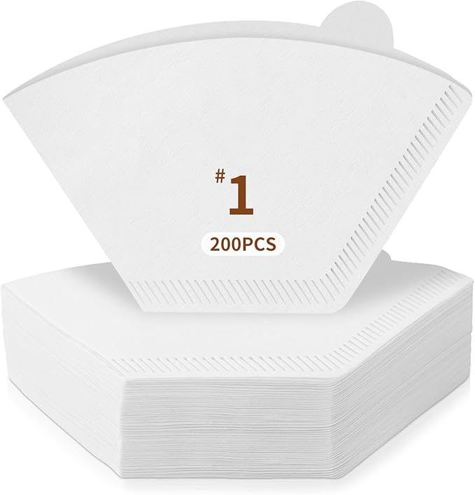 DTFMZOV 200 Count Coffee Filters #1, Disposable Coffee Filters, U Shape Coffee Paper Filter for Pour Over and Drip Coffee Maker, Suitable for Home Coffee Shop (1-2 Cup)