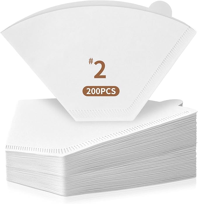 DTFMZOV 200 Count Coffee Filters #2, Disposable Coffee Filters, U Shape Coffee Paper Filter for Pour Over and Drip Coffee Maker, Suitable for Home Coffee Shop (2-6 Cup)