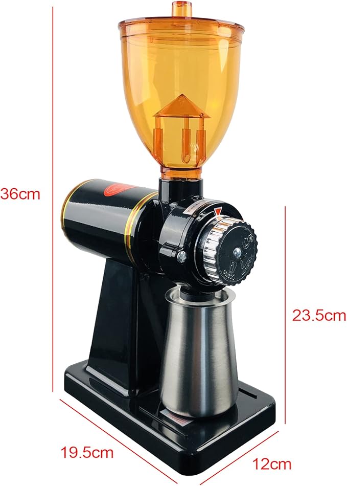 Commercial Coffee Grinder for Home Office, Electric Automatic Burr Mill Coffee Grinder Espresso with 8 Precise Grind Settings,250G Capacity Coffee Bean Grinding Tool with Grinding+Hopper