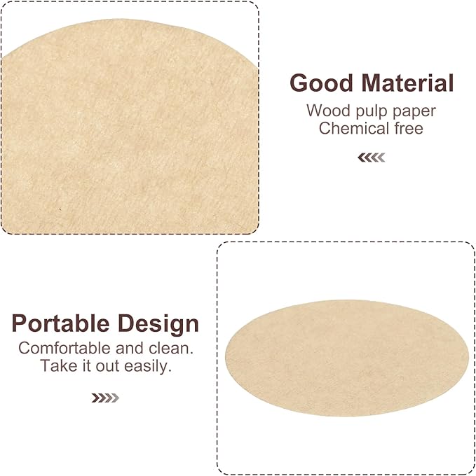 uxcell 600Pcs Coffee Filters, 53mm Disposable Round Paper Filter Natural for Home Office Use Pour Over and Drip Coffee Maker