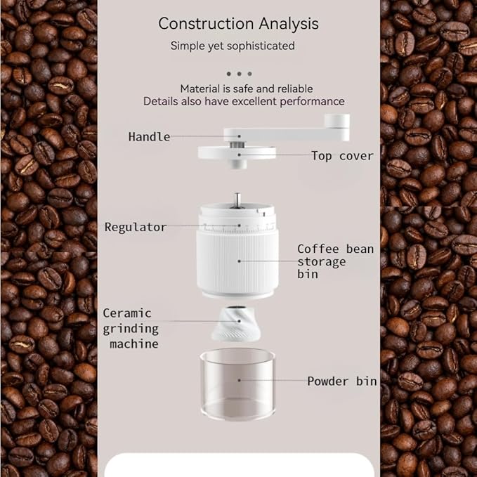 Manual Coffee Grinder, Premium Conical Burr Mill with 18 Adjustable Settings - Portable Hand Crank Bean Grinder for Espresso, French Press, Turkish Coffee, Includes Brush, Scoop & 100 Filters (black)
