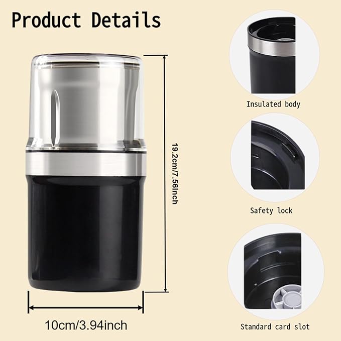 Voltix Electric Multi-Use Cup Grinder, Large Capacity Stainless Steel, Portable Electric Coffee Grinder & Spice Grinder for Home Kitchen, One Touch Coffee Mill for Beans, Spices (Cross blade)