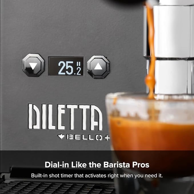 Diletta Bello+ Espresso Machine and Eureka Mignon Specialita Grinder Bundle (Black)