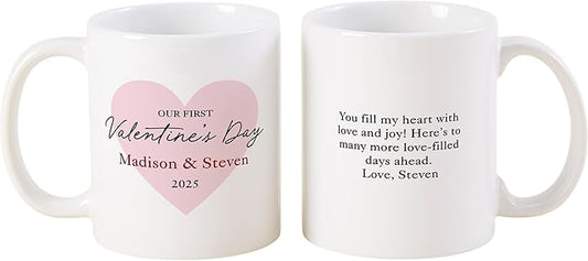 Personalization Universe Our First Valentine's Day Personalized 30 oz. Oversized Coffee Mug